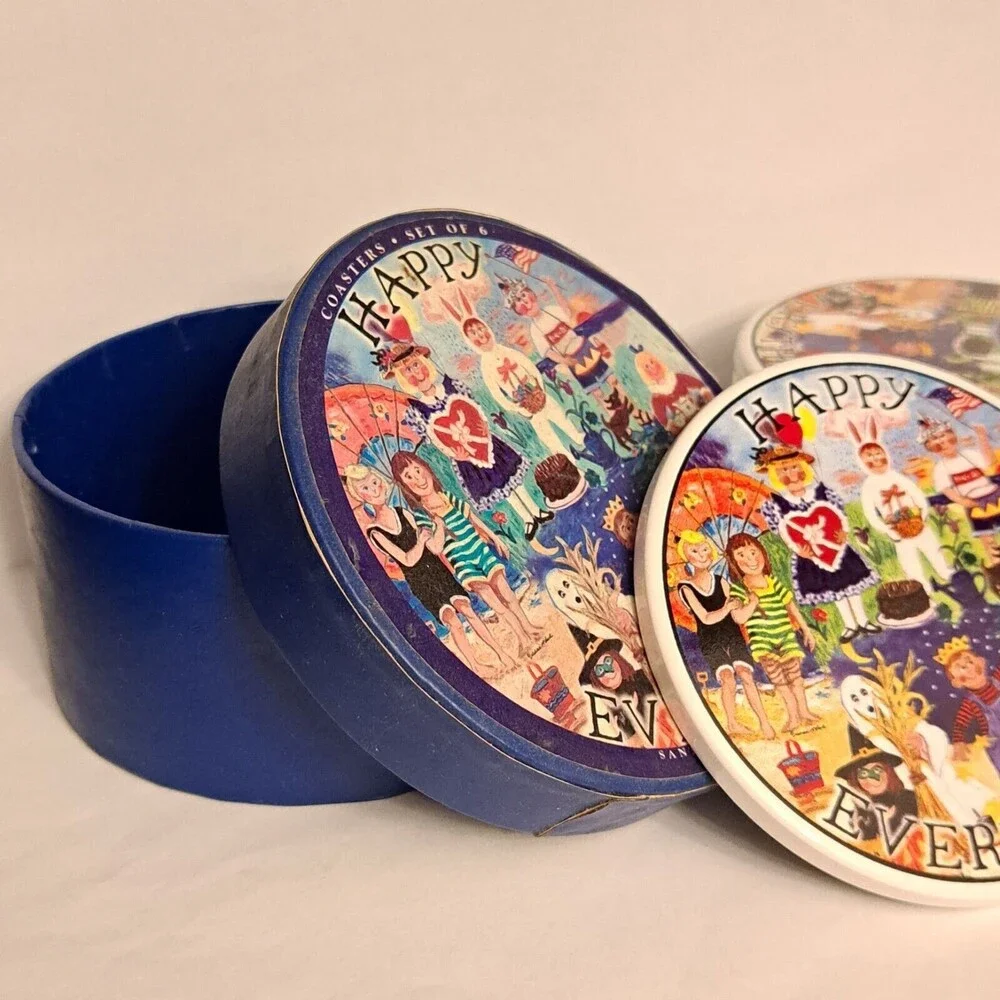 Melissa Mcleod Santa Barbara Ceramic Coasters Happy Everything Full Set of 6